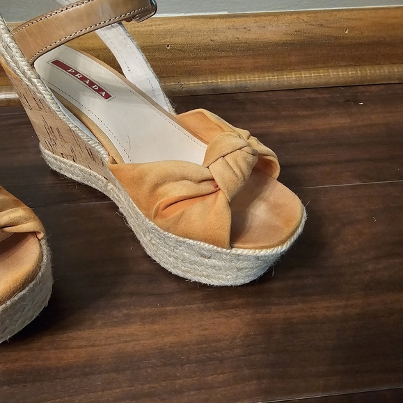 Prada Suede Knot Cork Wedge - Picture 7 of 7